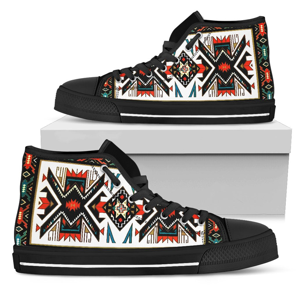 Tribal Pattern Colorful Native American Design Men's High Top Canvas Shoes LT10