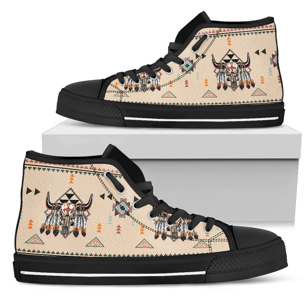 Pride Bison Native American Design High Top Canvas Shoes LT10