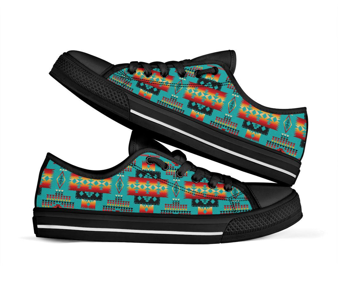 Blue Native Tribes Native American Low Tops Shoes LT10