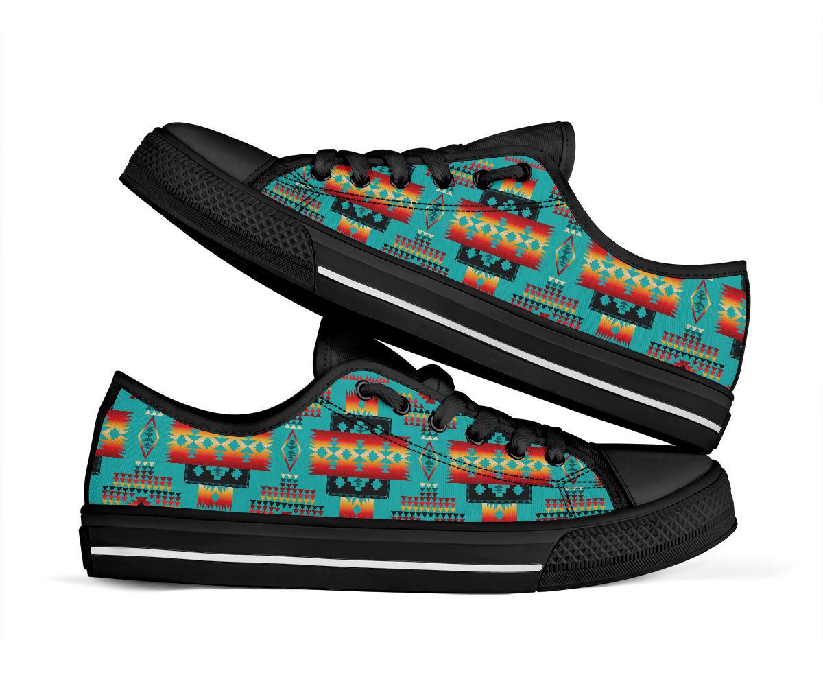 Blue Native Tribes Native American Low Tops Shoes LT10