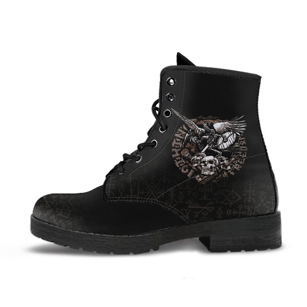 Viking Warrior Tattoo Odin Leather Boots RLT12