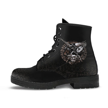 Viking Warrior Tattoo Odin Leather Boots RLT12