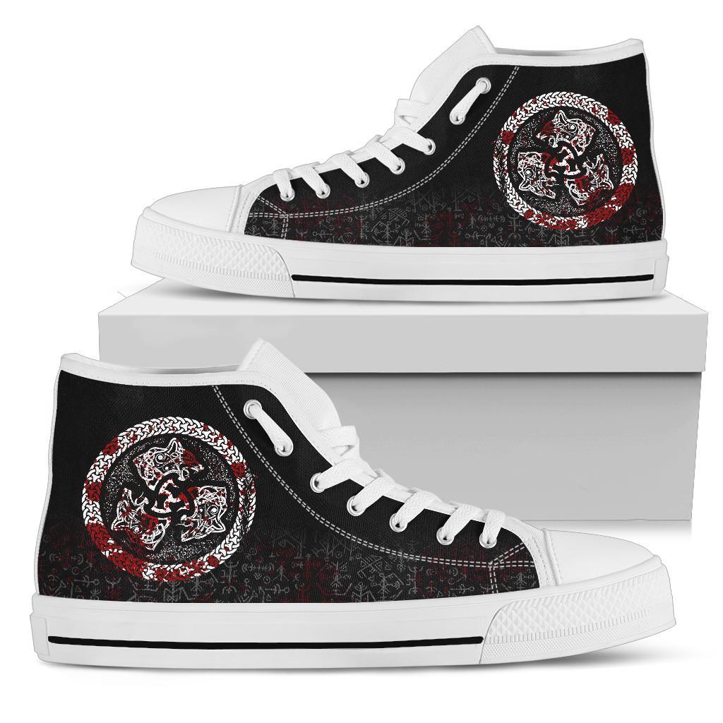 Viking High Top Shoes Fierce Blood Wolf Symbol Of A Viking Nordic RLT12
