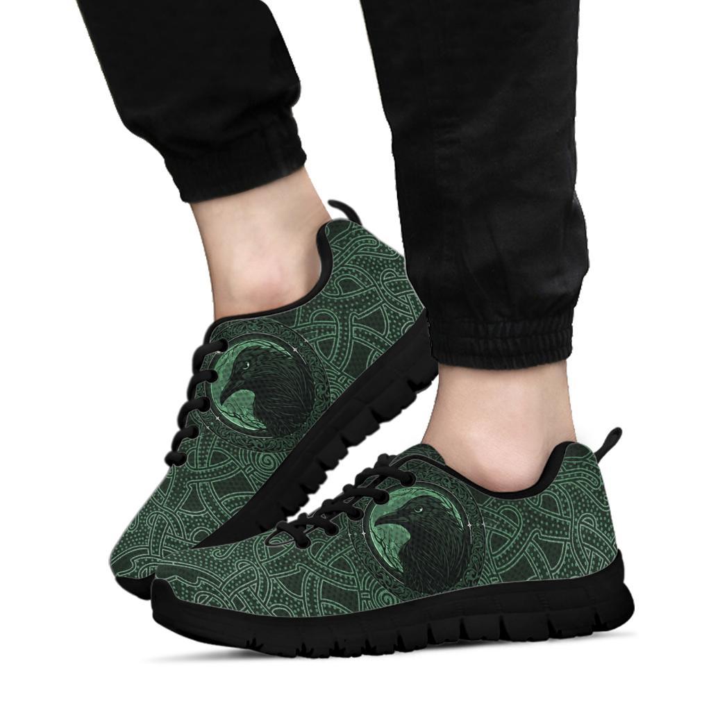Viking Sneakers, Ethnic Odin Raven Green RLT12