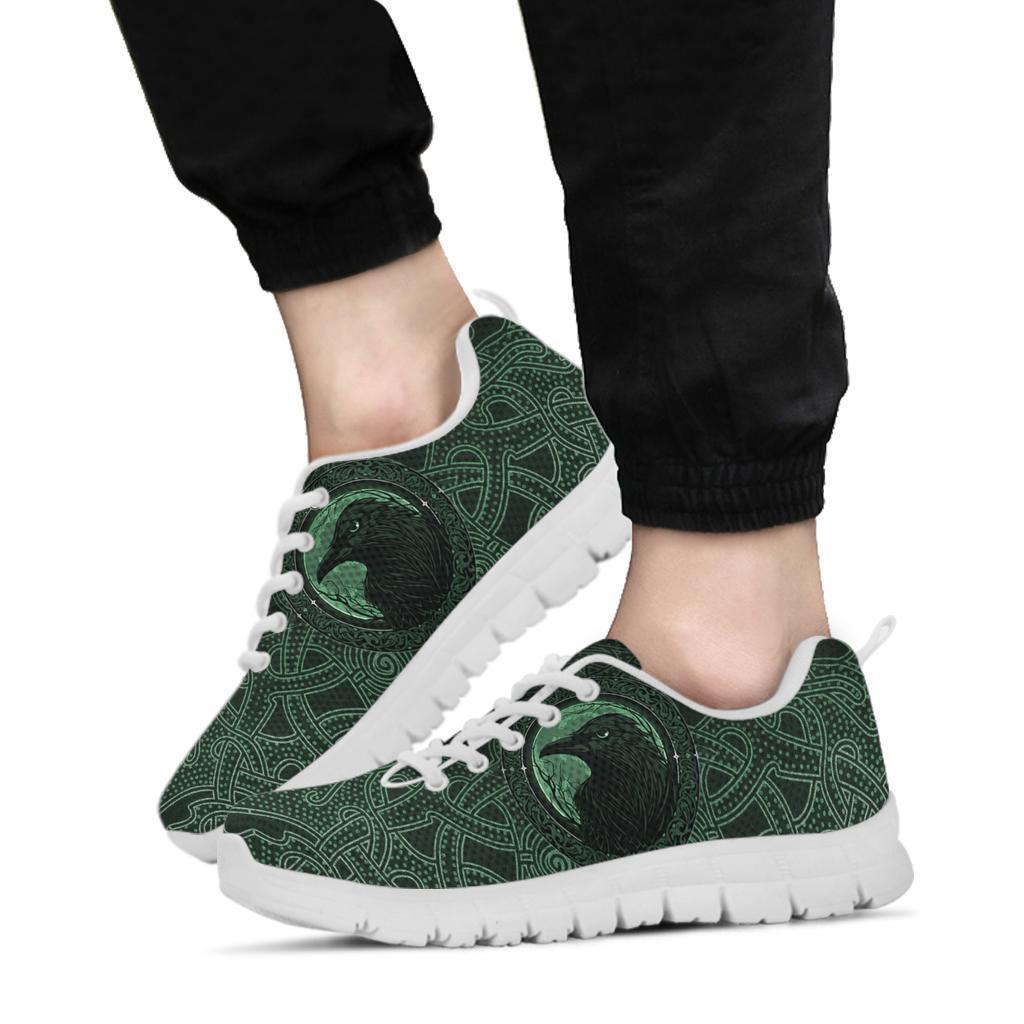Viking Sneakers, Ethnic Odin Raven Green RLT12