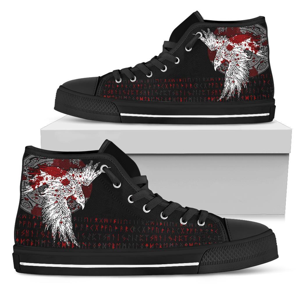 Viking High Top Shoes Mystical Raven Tattoo Blood RLT12