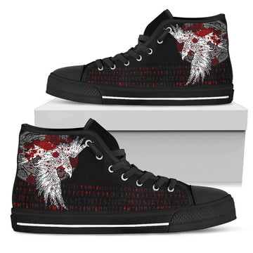 Viking High Top Shoes Mystical Raven Tattoo Blood RLT12