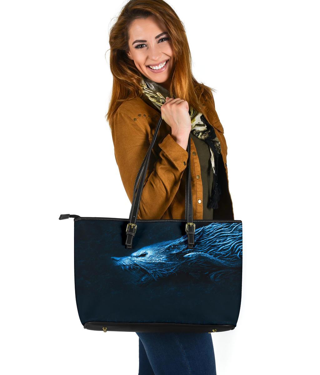 Viking Large Leather Tote, Fenrir Wolf RLT12