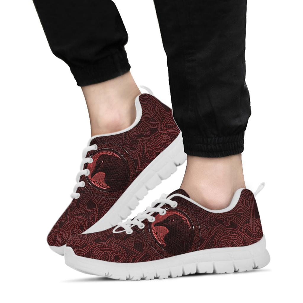 Viking Sneakers, Ethnic Odin Raven Red RLT12