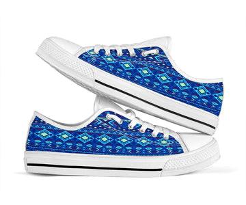 Navy Pattern Native American Low Tops LT10