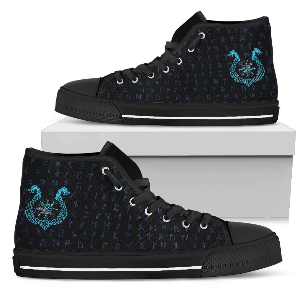Viking High Top Shoes, Aegishjalmur Helm Of Awe Blue Edition Collection RLT12