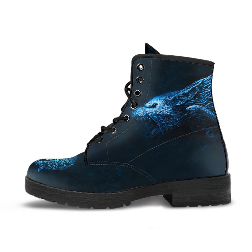 Viking Leather Boots, Fenrir Wolf RLT12