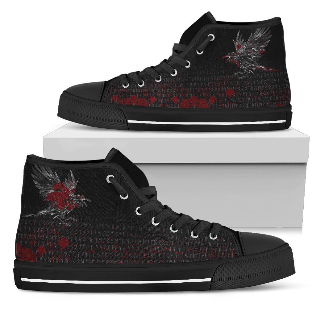 Viking High Top Shoes The Raven Of Odin Rune Blood RLT12