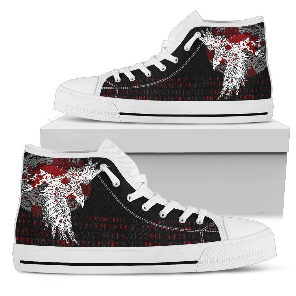 Viking High Top Shoes Mystical Raven Tattoo Blood RLT12