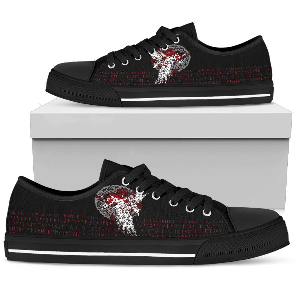 Viking Low Top Shoes Mystical Raven Tattoo Blood RLT12