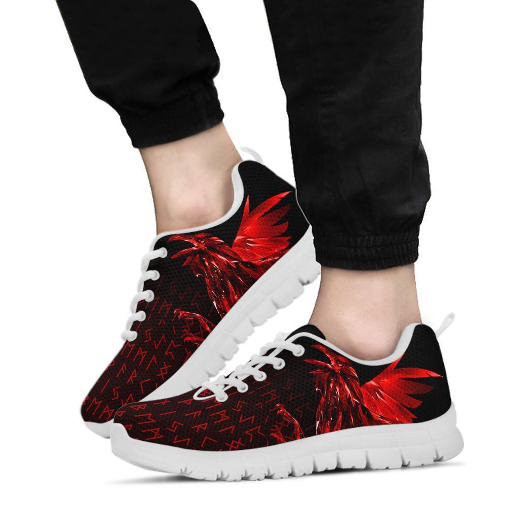 Viking Sneakers - The Raven Of Odin Rune, Red RLT12
