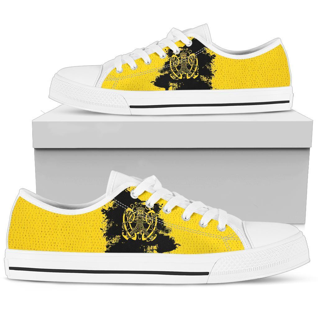 Viking Low Top Shoes, Loki Bound Triskele Rune Gold RLT12