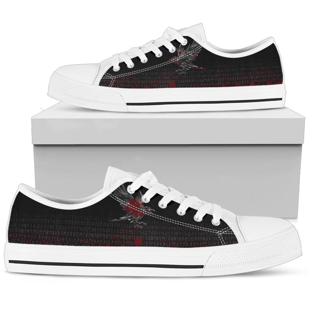 Viking Low Top Shoes The Raven Of Odin Rune Blood RLT12