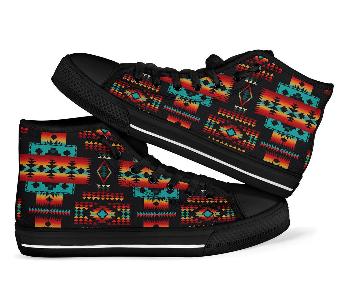 Black Tribal Native American High Top Shoes LT10