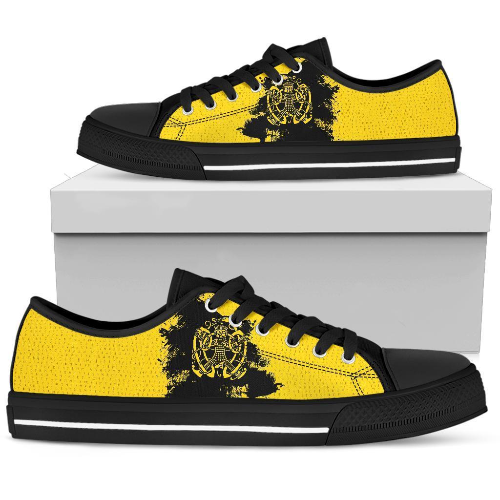 Viking Low Top Shoes, Loki Bound Triskele Rune Gold RLT12