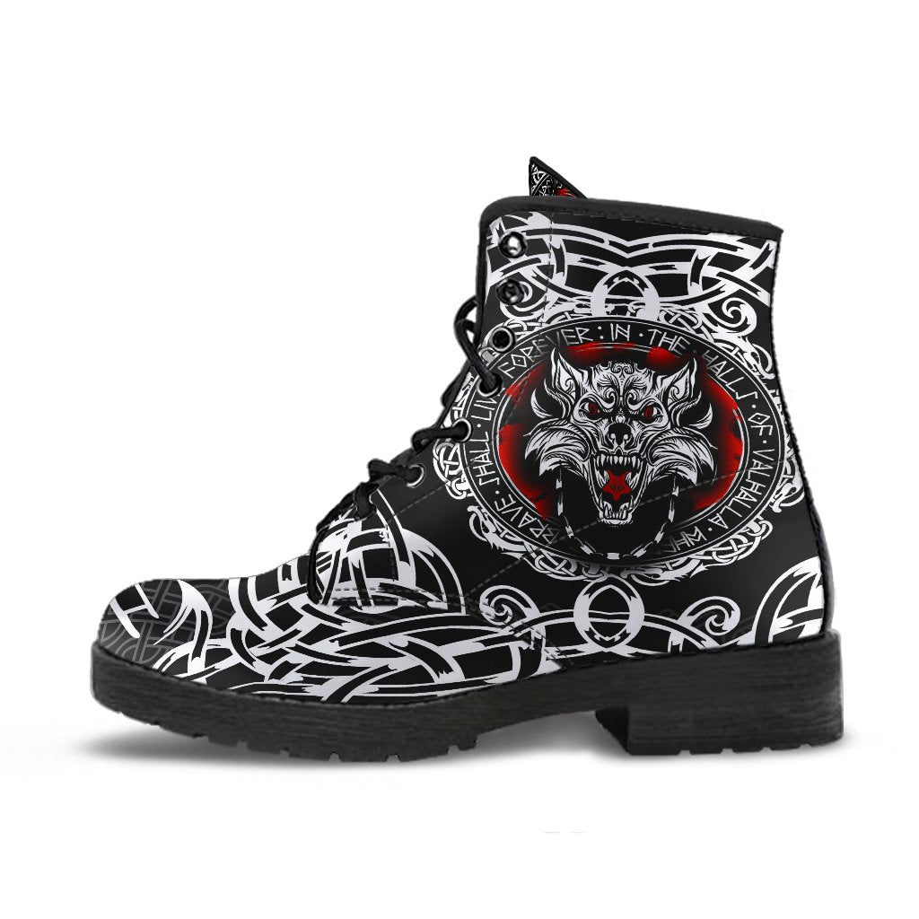 Viking Leather Boots, Fenrir Wolf RLT12