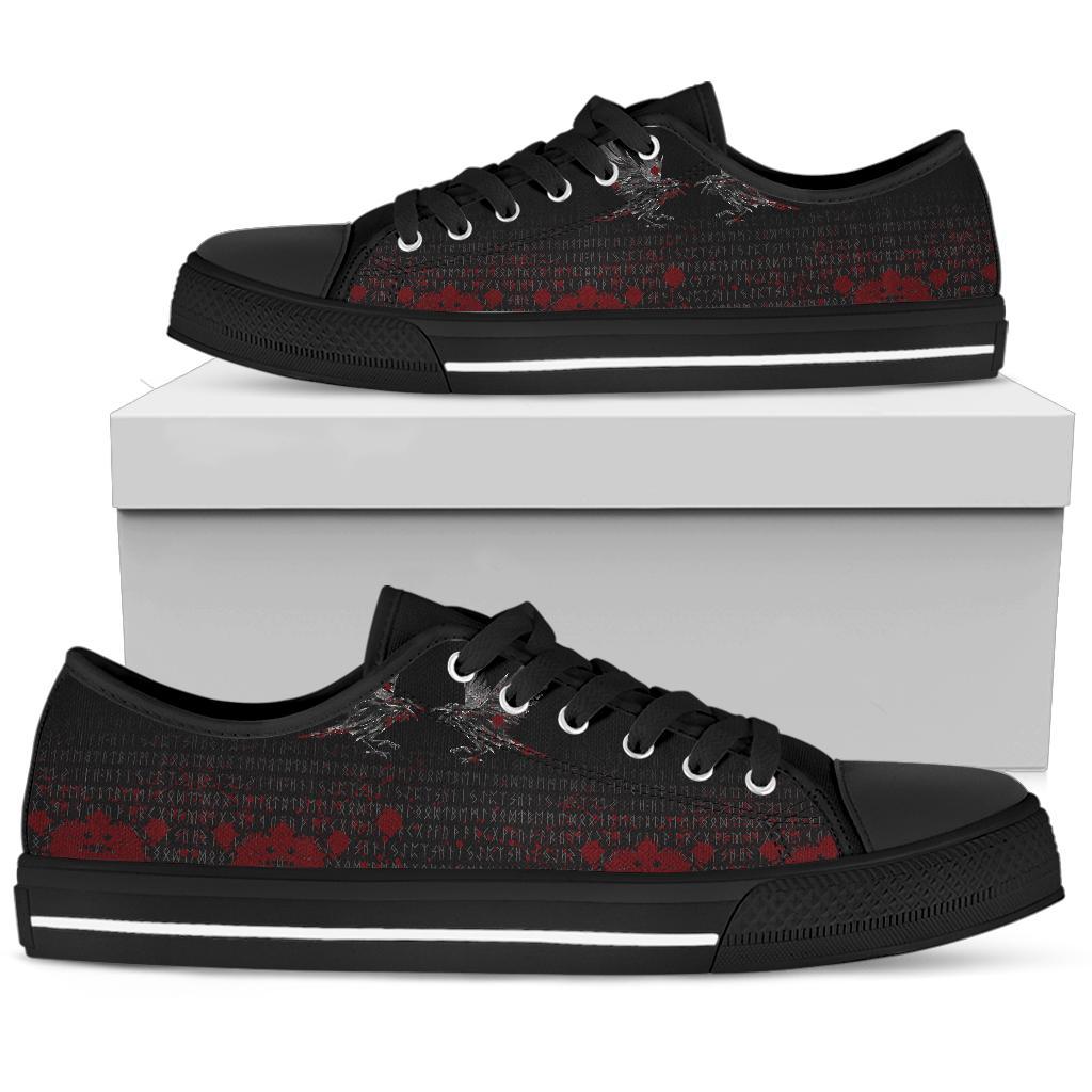 Viking Low Top Shoes Odin Huginn and Muninn Rune Blood RLT12