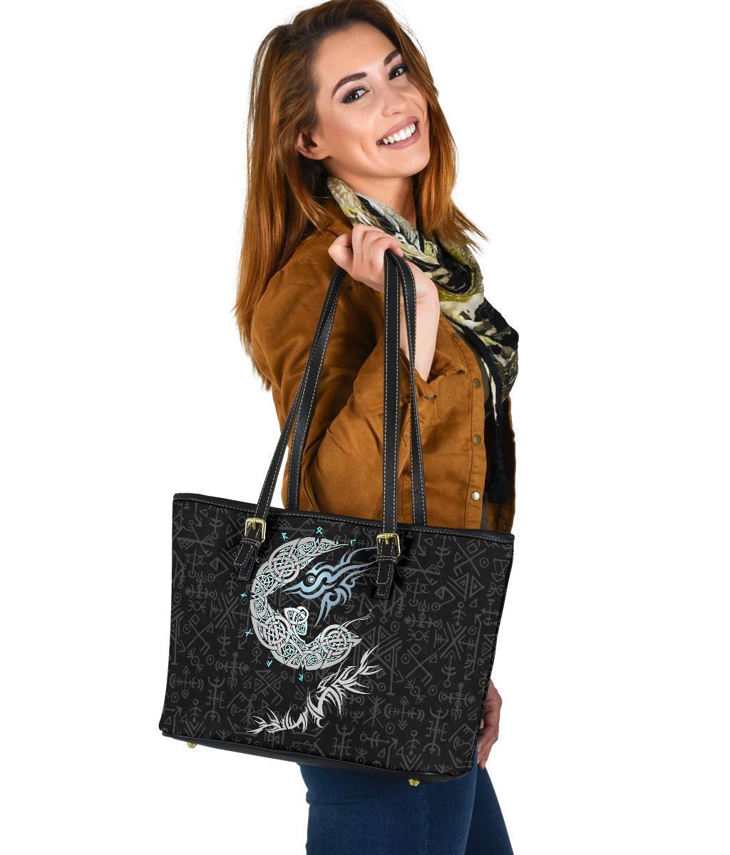 Viking Fenrir Wolf Small Leather Tote RLT12