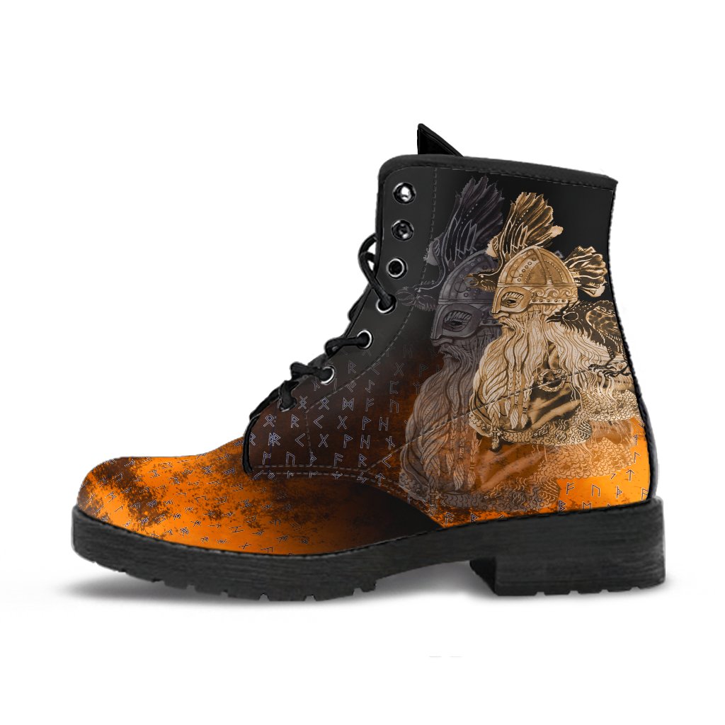 Viking Leather Boots Odin Raven Viking Gold RLT12
