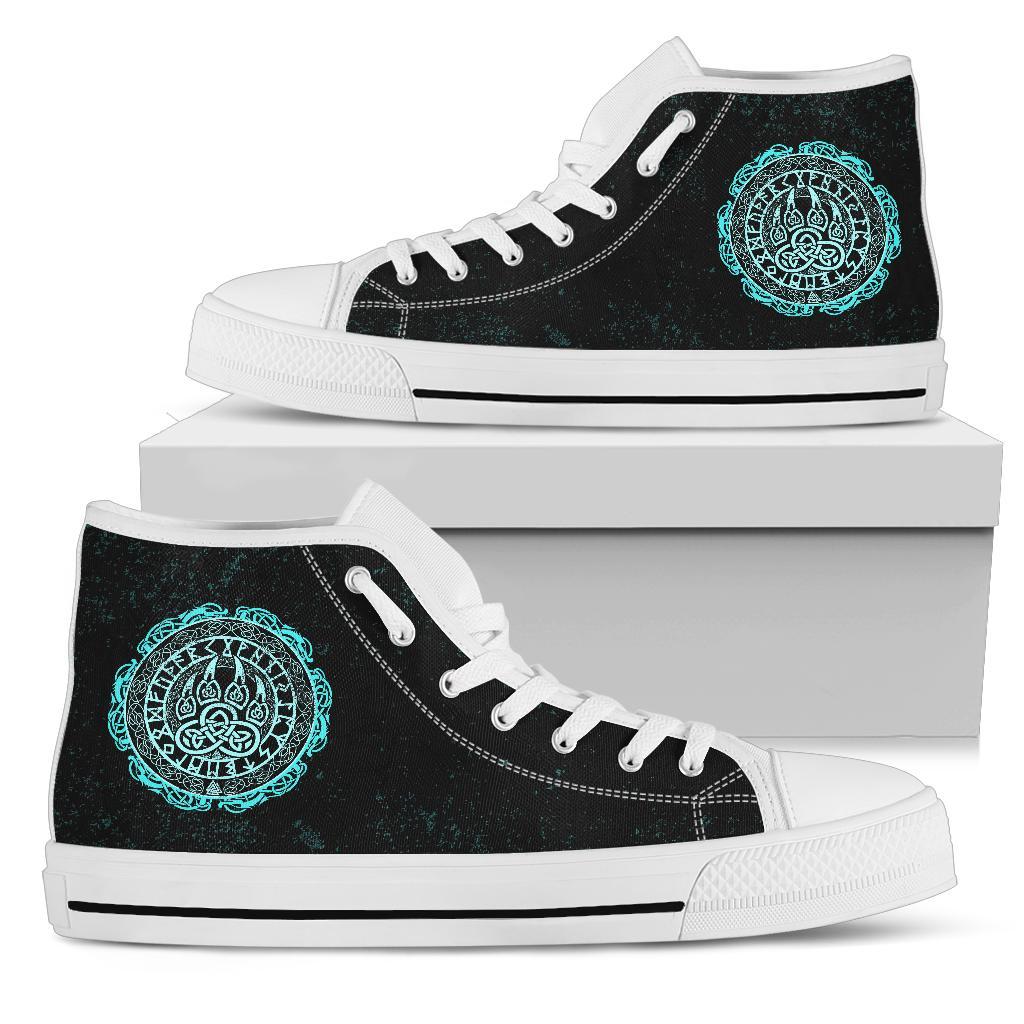 Viking High Top Shoes Viking Bear Claws Cyan Tattoo RLT12