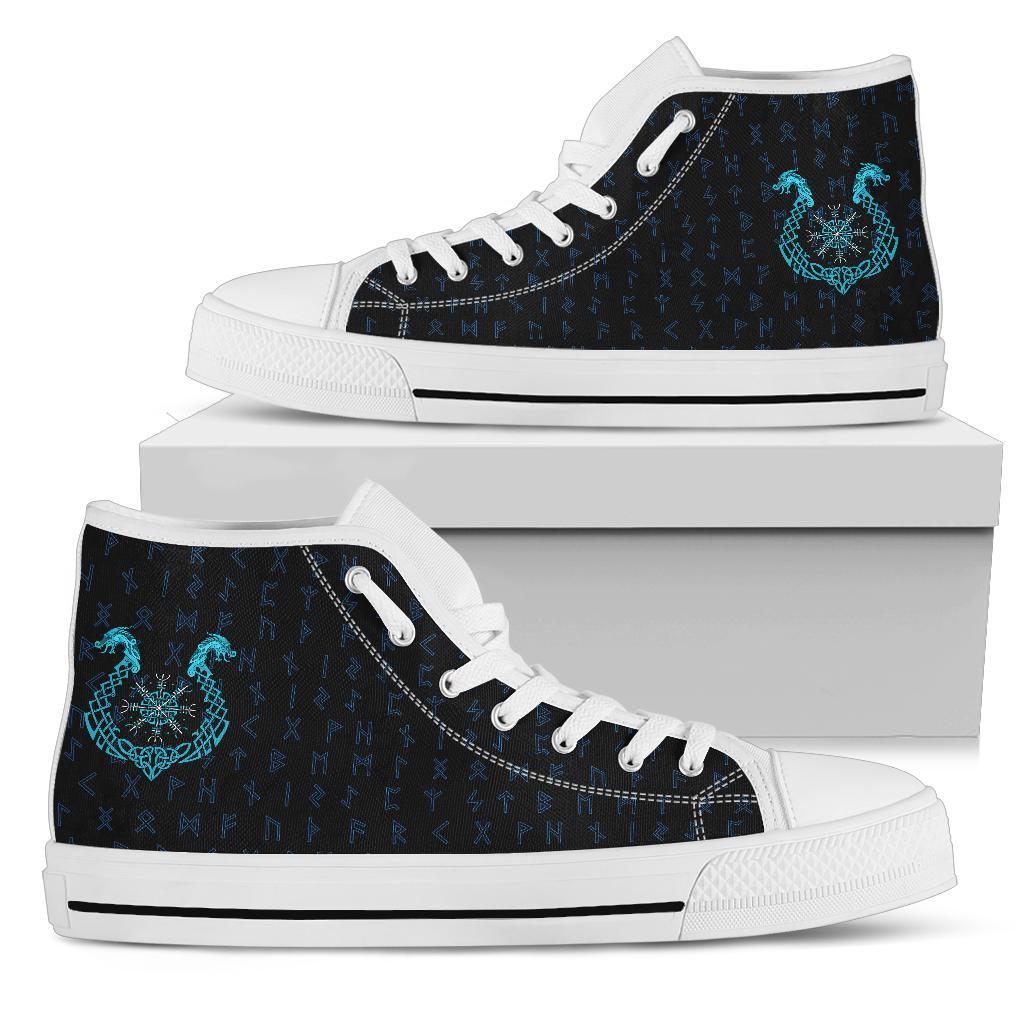 Viking High Top Shoes, Aegishjalmur Helm Of Awe Blue Edition Collection RLT12