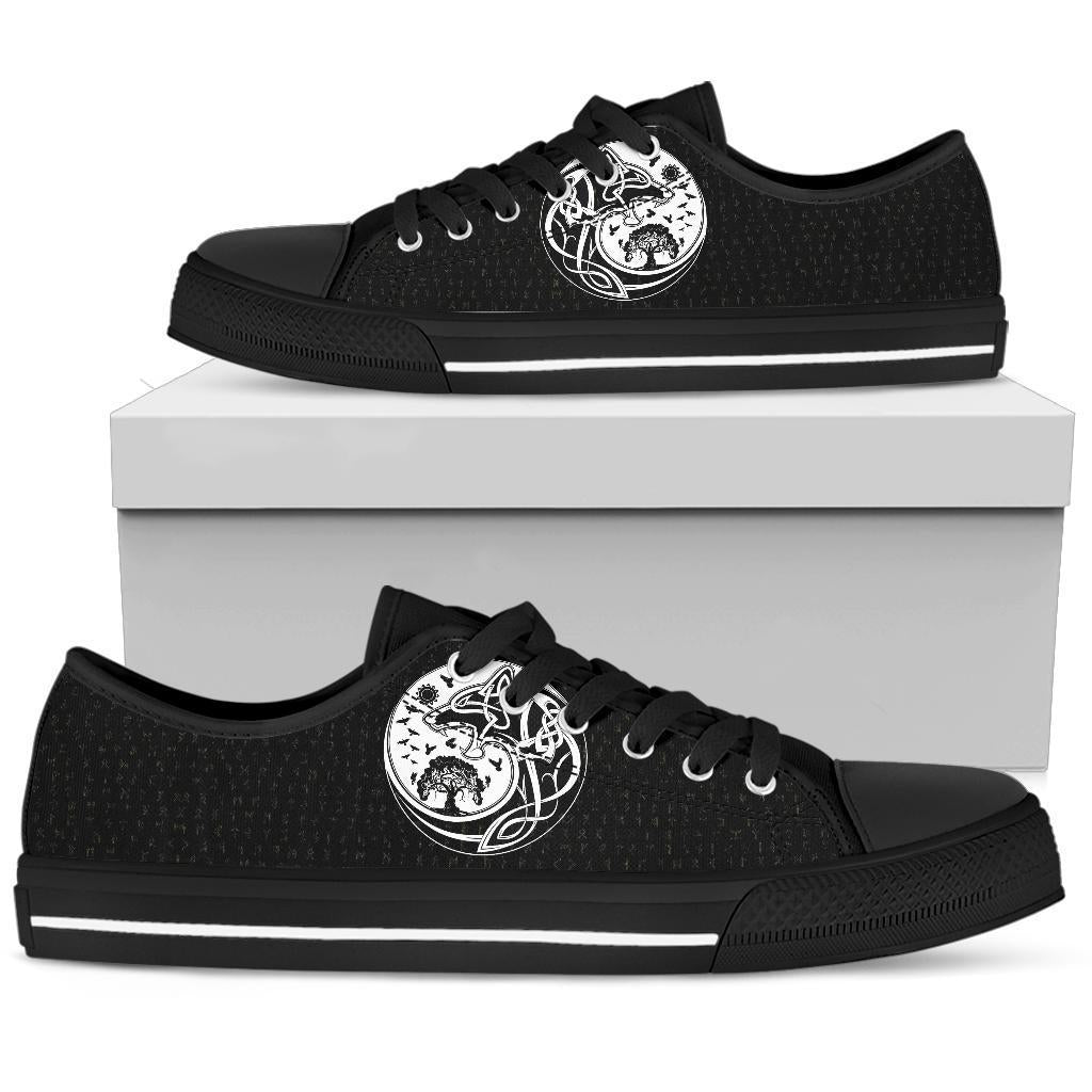 Viking Low Top Shoes, Skoll and Hati Rune Tattoo RLT12