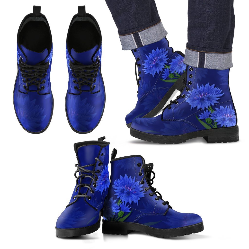 Germany Leather Boots Cornflower
