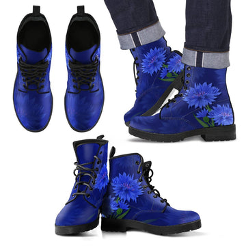 Germany Leather Boots Cornflower