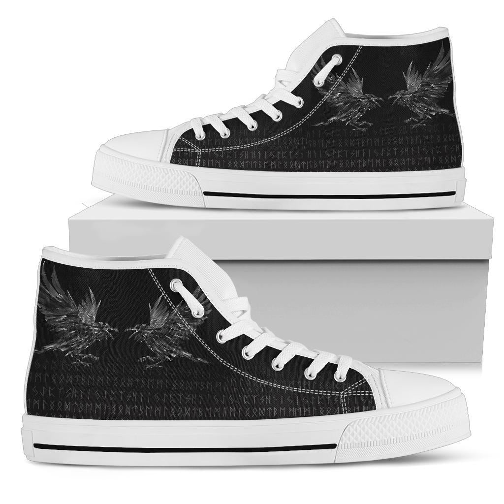 Viking High Top Shoes Odin Huginn and Muninn Rune RLT12