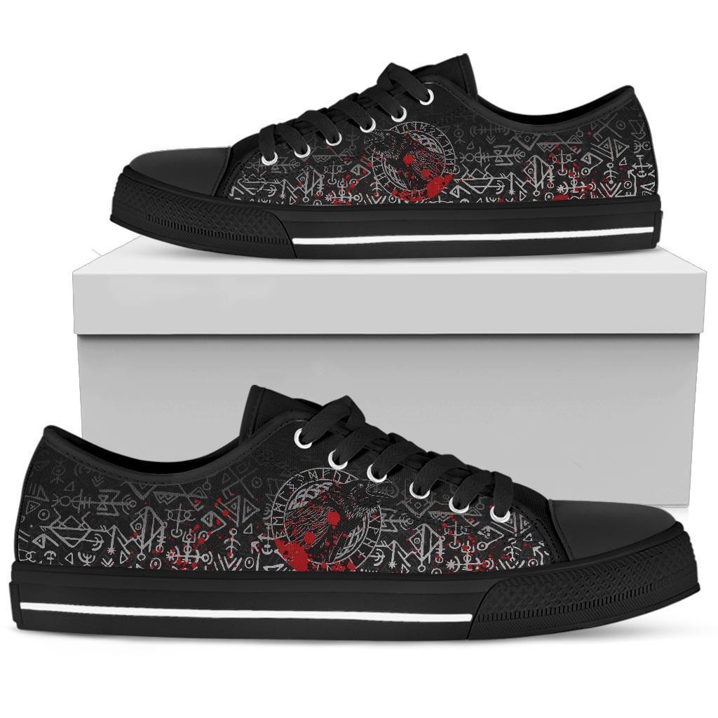 Viking Low Top Shoes Odin Raven Rune Futhark Blood RLT12