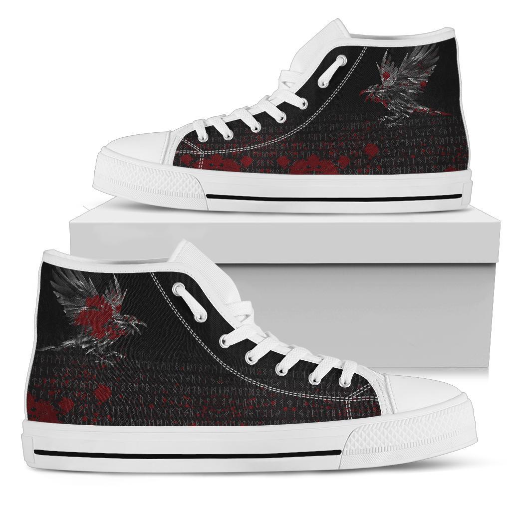 Viking High Top Shoes The Raven Of Odin Rune Blood RLT12