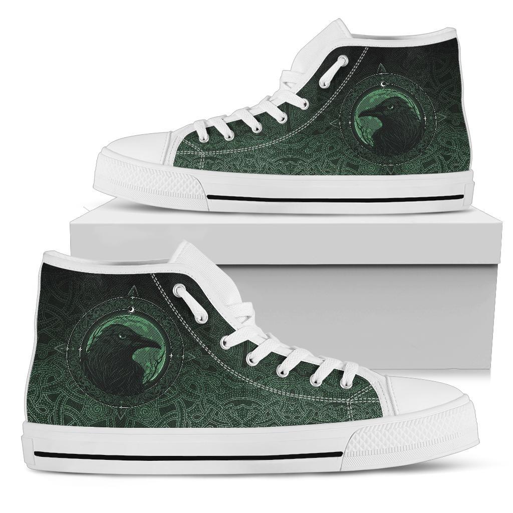 Viking High Top Shoes, Ethnic Odin Raven Green RLT12