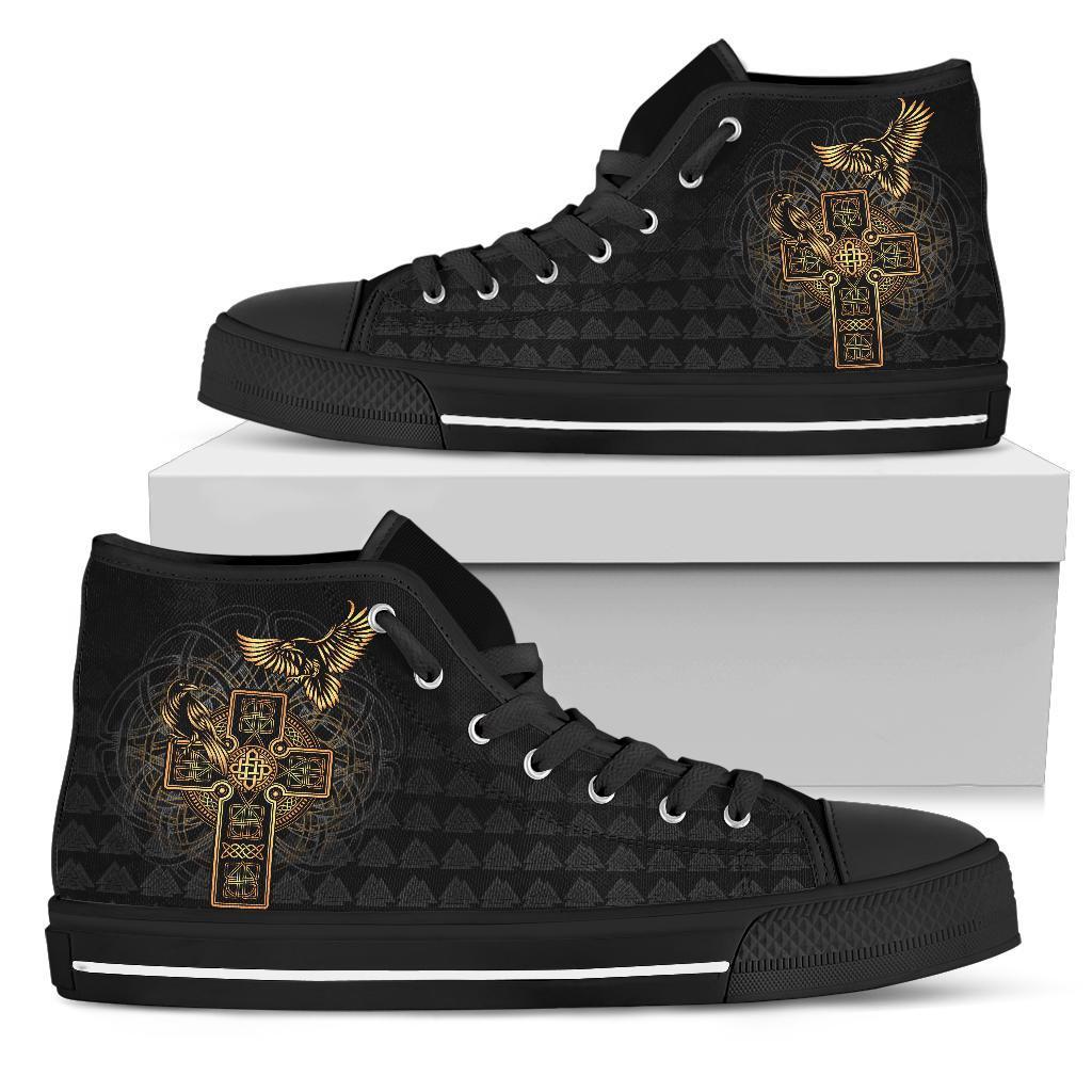 Viking High Top Shoes Odin's Celtic Raven Tattoo RLT12