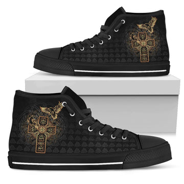 Viking High Top Shoes Odin's Celtic Raven Tattoo RLT12