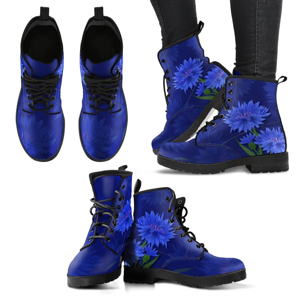 Germany Leather Boots Cornflower