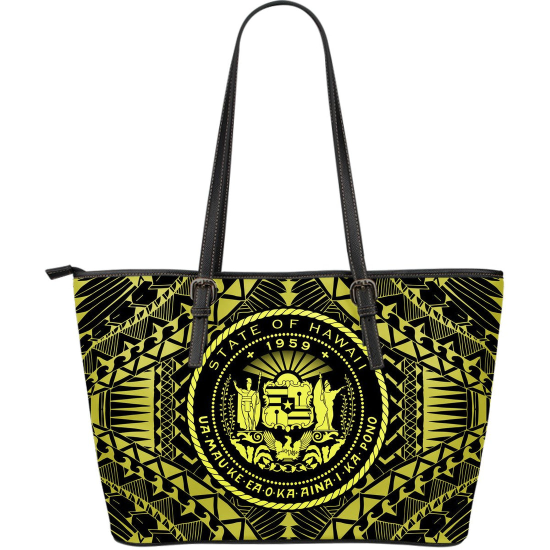 Hawaii Seal Leather Tote Bag (Gold)