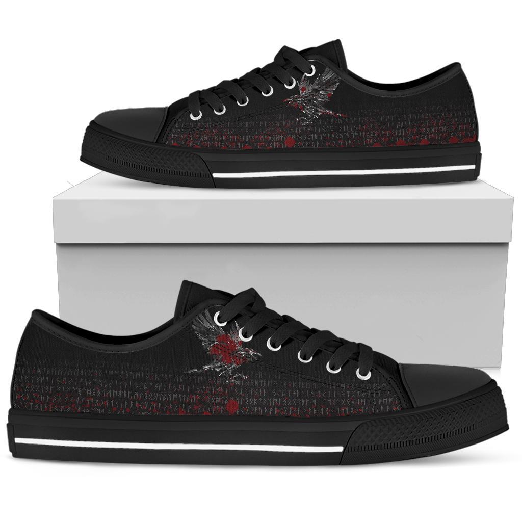 Viking Low Top Shoes The Raven Of Odin Rune Blood RLT12