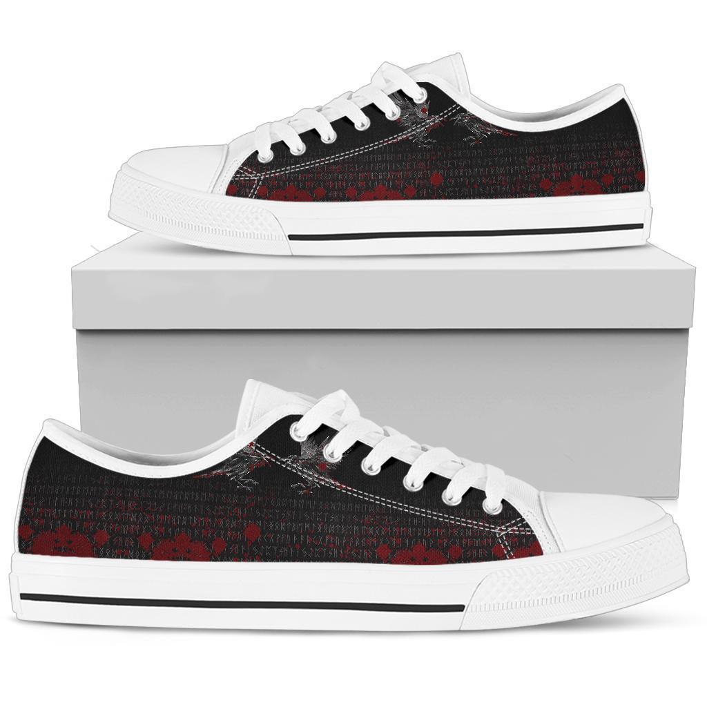Viking Low Top Shoes Odin Huginn and Muninn Rune Blood RLT12