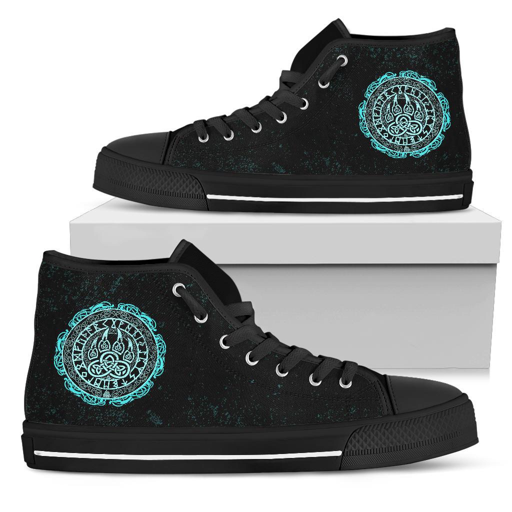 Viking High Top Shoes Viking Bear Claws Cyan Tattoo RLT12