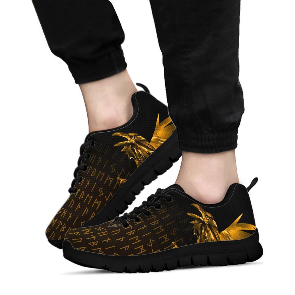 Viking Sneakers - The Raven Of Odin Rune, Gold RLT12