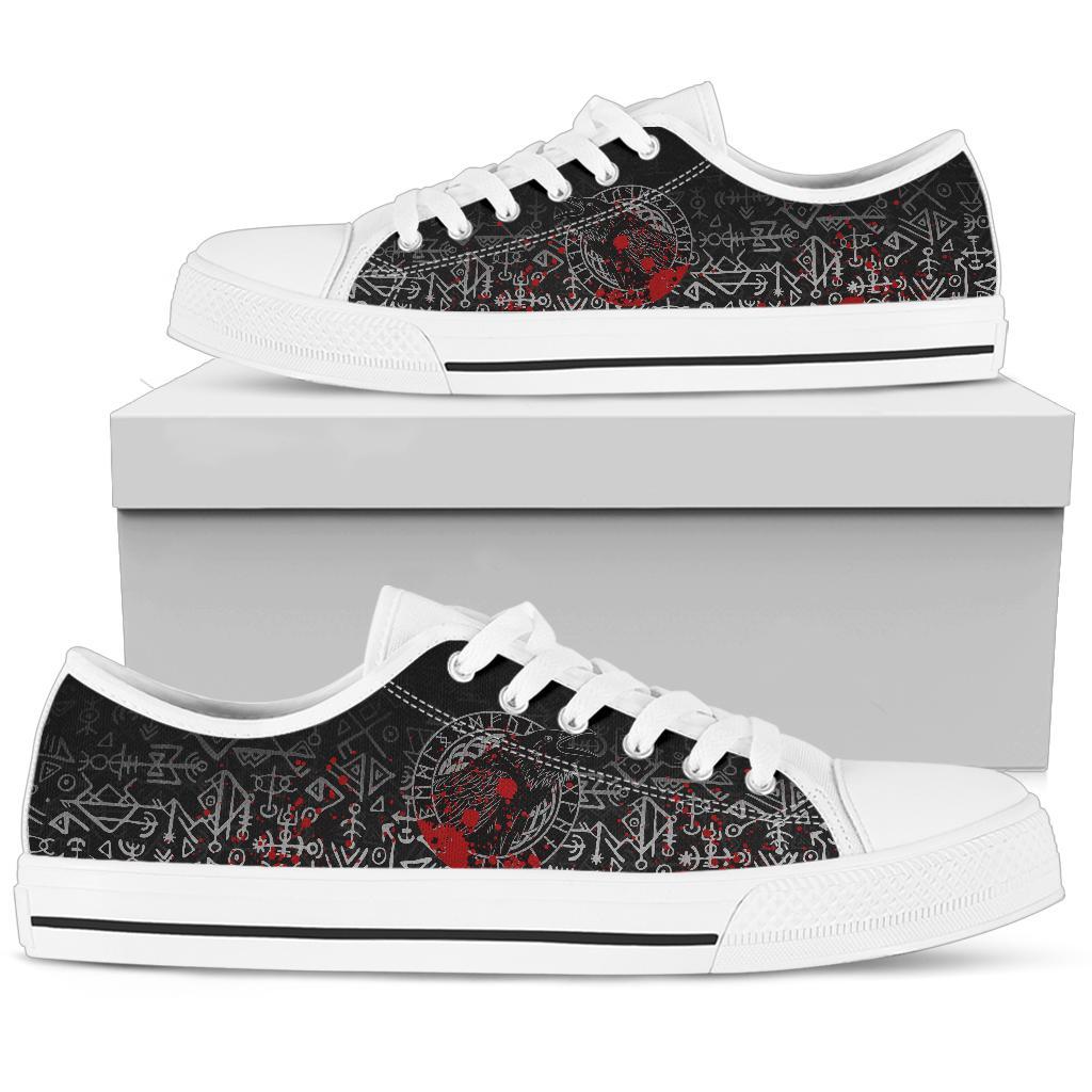 Viking Low Top Shoes Odin Raven Rune Futhark Blood RLT12