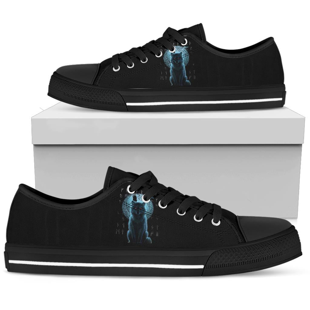 Viking Low Top Shoes, Fenrir Viking Wolf and Moon RLT12