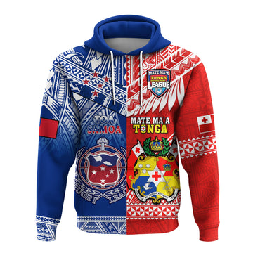 Custom Mate Maa Tonga And Toa Samoa Rugby Hoodie Polynesian Pattern LT14