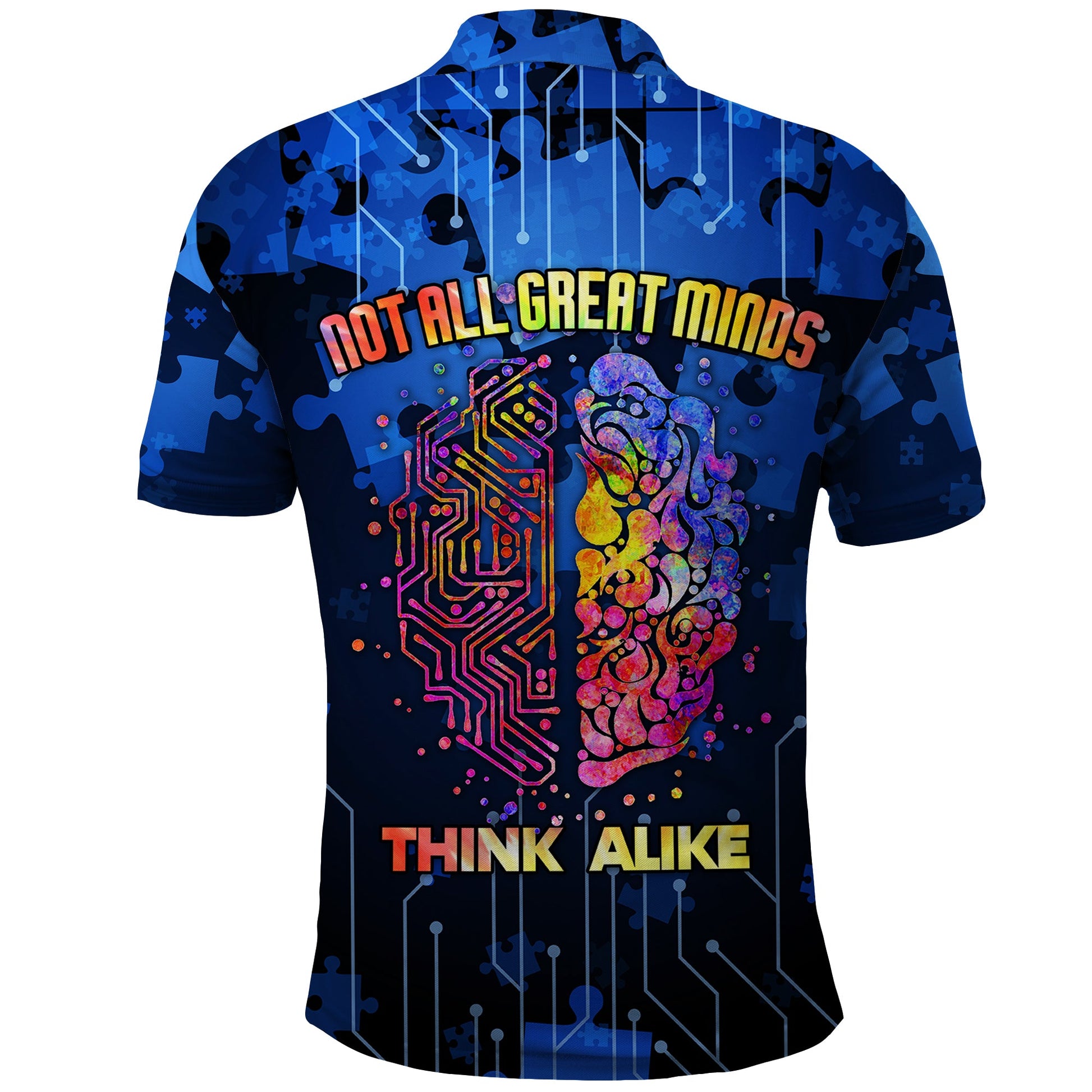 Autism Acceptance Month Neurodiversity Wired Differently Polo Shirt TS07
