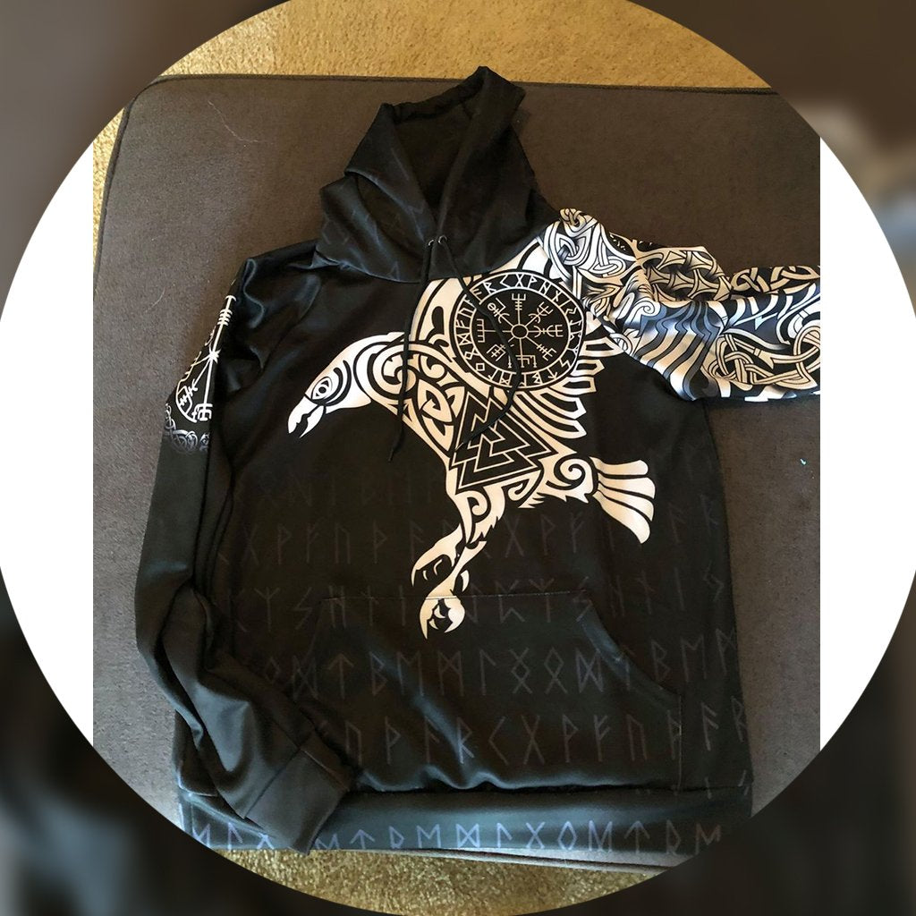 Viking The Raven Of Odin Tattoo Zip Hoodie RLT12